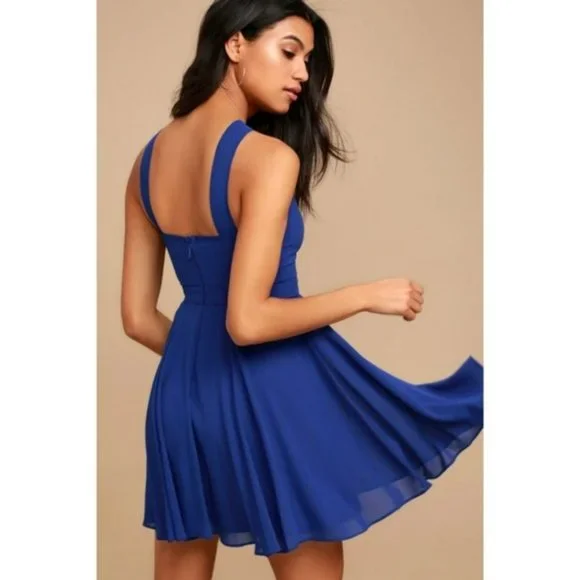 Lulu's Forevermore Royal Blue Skater Dress - Picture 4 of 16